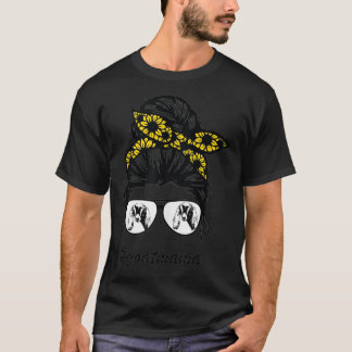 nubians goat mama messy hair bun sunflower mother  T-Shirt