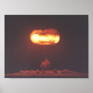 Nuclear bomb test photo. poster