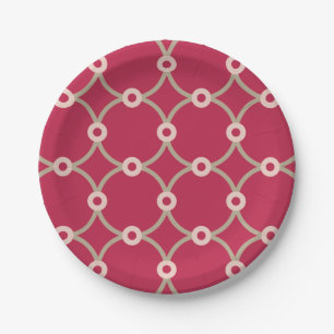 Nuclear Connectivity - magenta - seamless pattern. Paper Plate