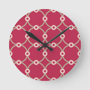 Nuclear Connectivity - magenta - seamless pattern. Round Clock