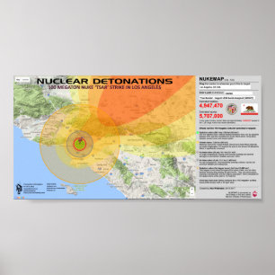 Nuclear Detonations - Los Angeles Poster