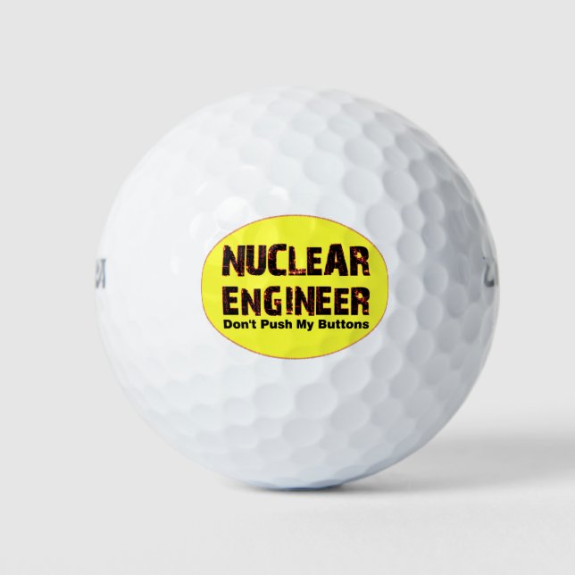 Nuclear Engineer Buttons Golf Balls (Front)