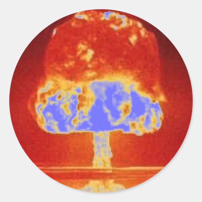 nuclear explosion classic round sticker (Front)