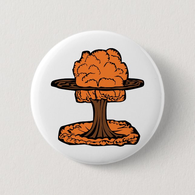 Nuclear Explosion Mushroom Cloud 6 Cm Round Badge (Front)