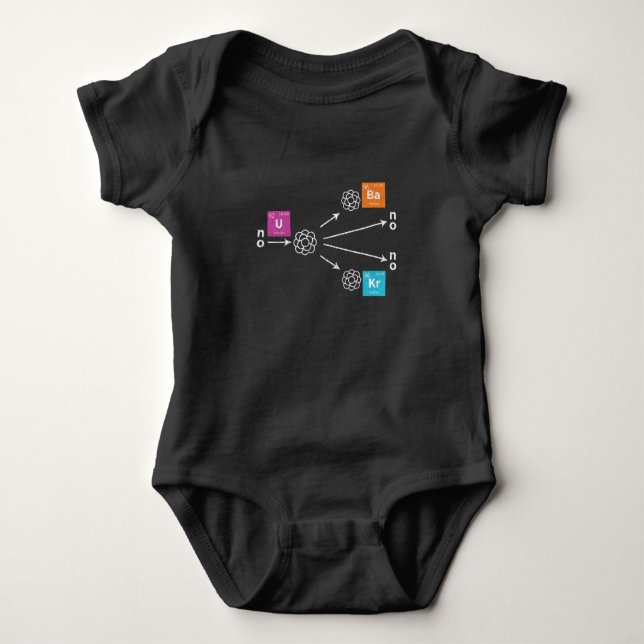 Nuclear Fission Physics Uranium Barium Krypton Baby Bodysuit (Front)
