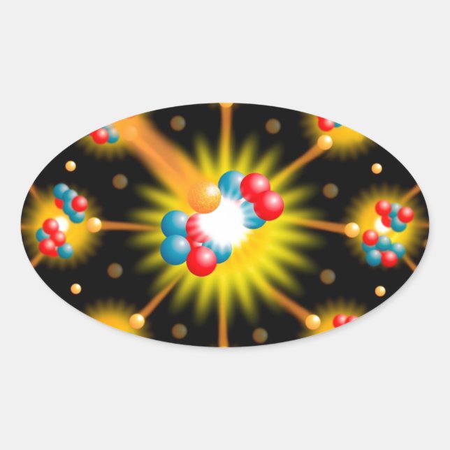 Nuclear Fission Science Oval Sticker (Front)