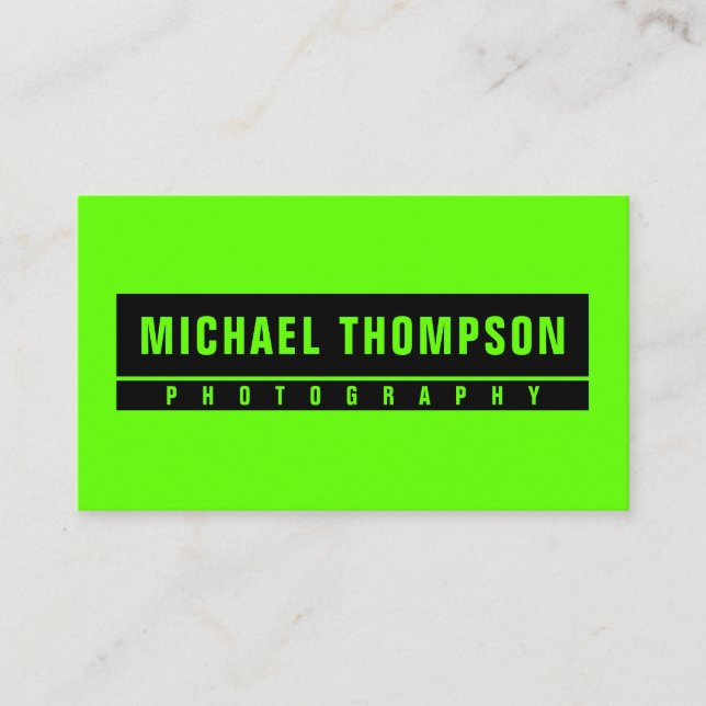 Nuclear green and black simple business card (Front)