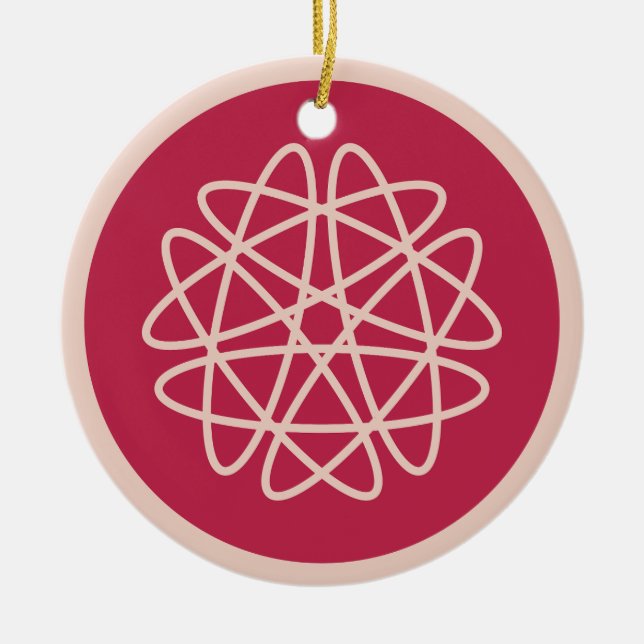 Nuclear Growth - magenta on rye.  Ceramic Ornament (Front)