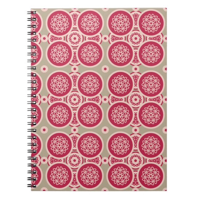 Nuclear Growth - magenta on rye - seamless pattern Notebook (Front)