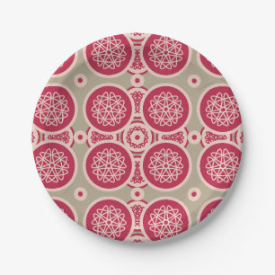 Nuclear Growth - magenta on rye - seamless pattern Paper Plate