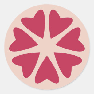 Nuclear Hearts - magenta red - image. Classic Round Sticker