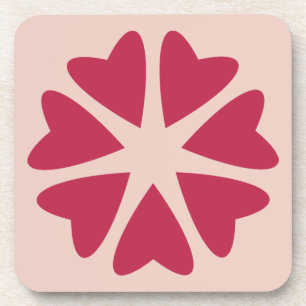 Nuclear Hearts - magenta red - image.    Coaster