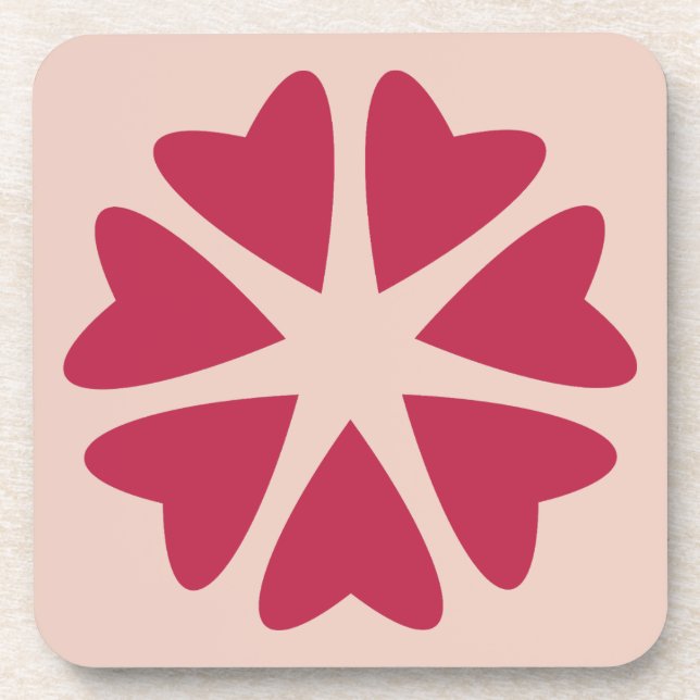 Nuclear Hearts - magenta red - image.    Coaster (Front)