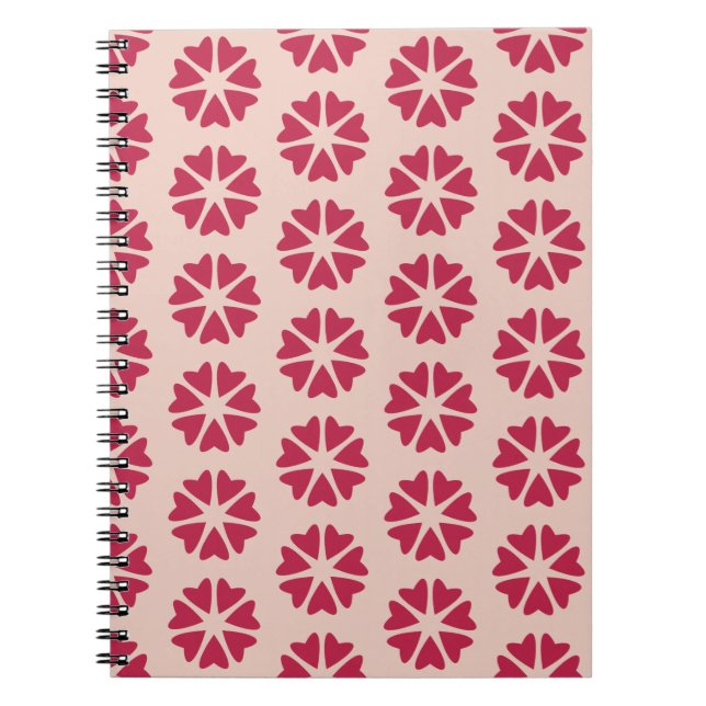 Nuclear Hearts - magenta red - seamless pattern. Notebook (Front)