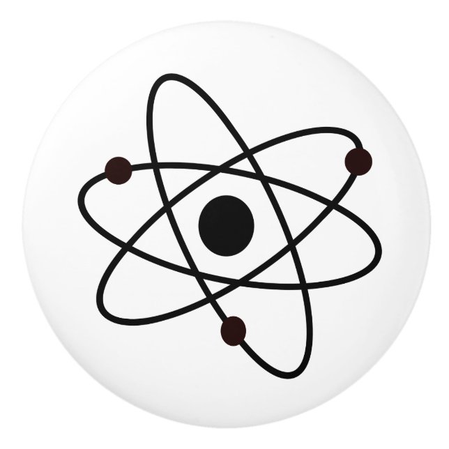 Nuclear MCM Modern Abstract Atomic Art Modernism Ceramic Knob (Front)