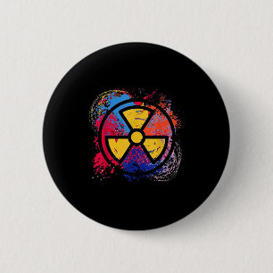 Nuclear Medicine Radiation Symbol Colorful Radiolo 6 Cm Round Badge