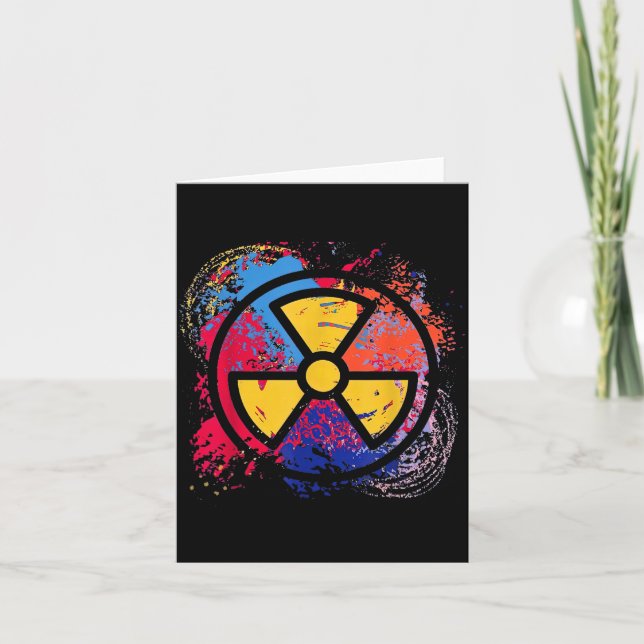 Nuclear Medicine Radiation Symbol Colorful Radiolo Card (Front)