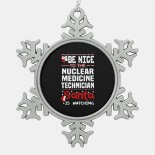 Nuclear Medicine Technician Snowflake Pewter Christmas Ornament