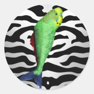 Nuclear Mutant Animal - Budgie Fish Classic Round Sticker