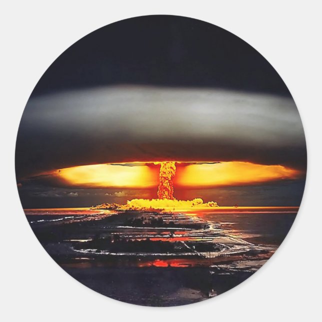 nuclear night shot.jpg classic round sticker (Front)