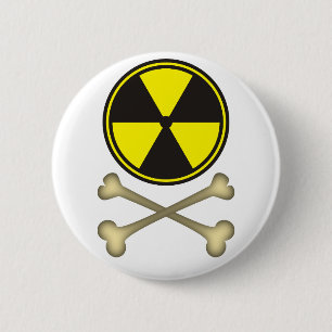 Nuclear power is dangerous 6 cm round badge