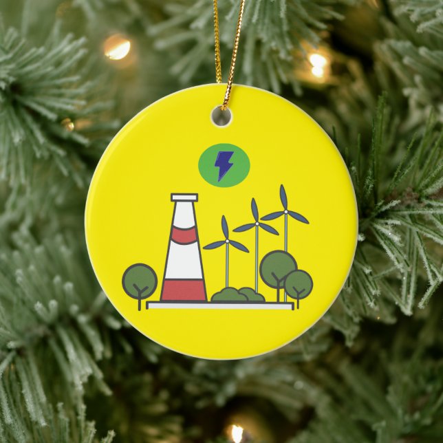 Nuclear power plant design  ceramic ornament (Tree)