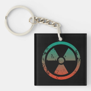 Nuclear radioactive sign key ring