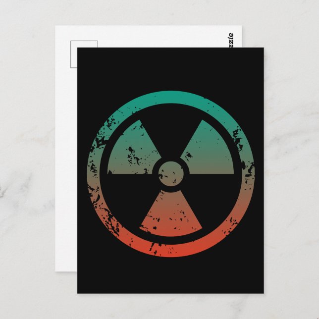 Nuclear radioactive sign postcard (Front/Back)