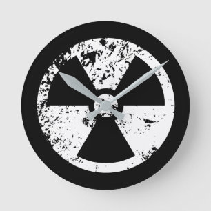 Nuclear radioactive sign round clock