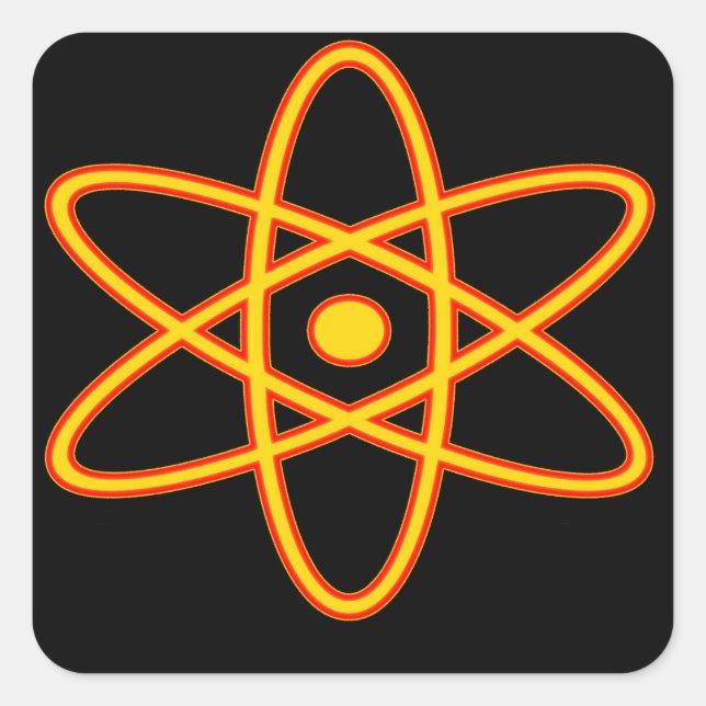 Nuclear symbol design square sticker (Front)
