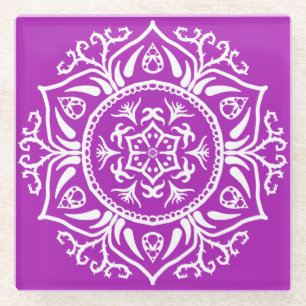 Nudibranch Mandala Glass Coaster