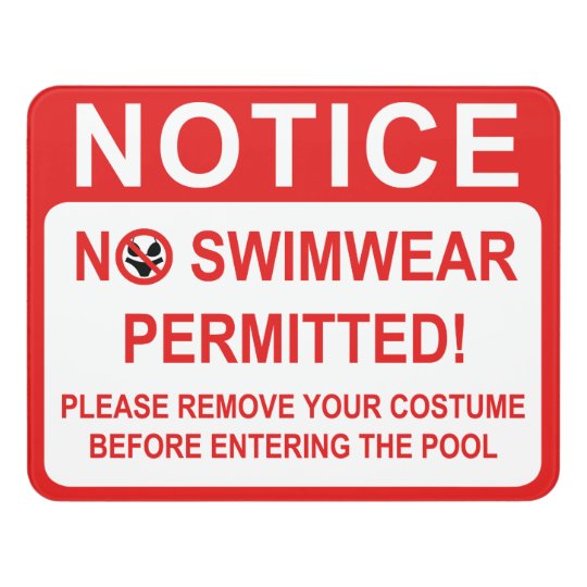 Nudist Naturist Swimming Pool Sign Zazzle Com Au