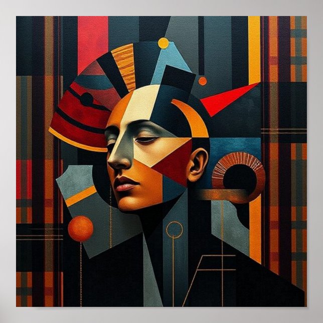 NUES Cubist Tartan Abstract 2 Poster (Front)