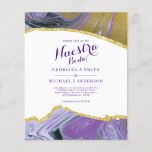 Nuestra Boda AGATE Gold Spanish Wedding INVITE