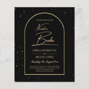 NUESTRA BODA BLACK GOLD Starry Night INVITE Flyer