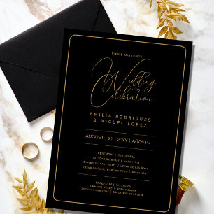 Nuestra Boda BLACK GOLD Wedding incl. Details Invitation