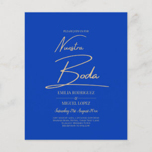 NUESTRA BODA Blue Monochrome Wedding NVITE Flyer