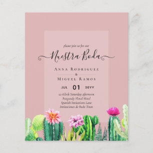 Nuestra Boda CACTI Fiesta Spanish Wedding INVITE Flyer