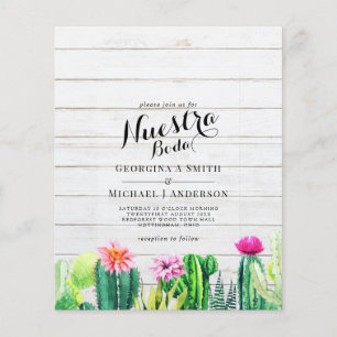Nuestra Boda CACTI Fiesta Spanish Wedding INVITE Flyer