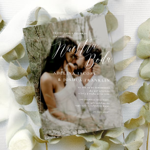 Nuestra Boda Caligrafía Moderna Elegante Wedding Acrylic Invitations
