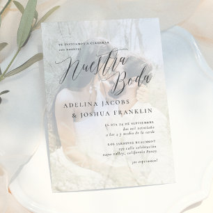 Nuestra Boda Caligrafía Moderna Invitación de Boda Invitation