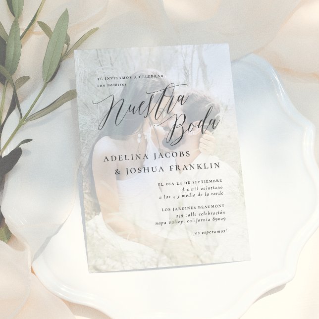Nuestra Boda Caligrafía Moderna Invitación de Boda Invitation (Creator Uploaded)