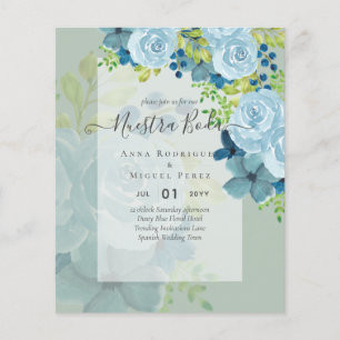 NUESTRA BODA Dusty Blue Floral BUDGET Flyer