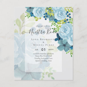 NUESTRA BODA Dusty Blue Floral BUDGET Flyer