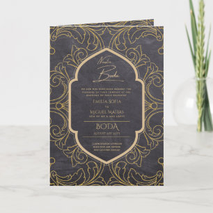 Nuestra Boda GOLD 4age Spanish Wedding INVITE 