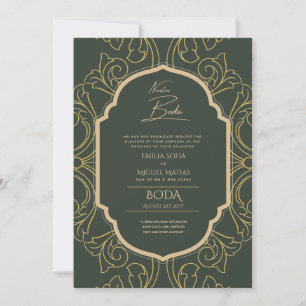 Nuestra Boda GOLD Frame Spanish Wedding INVITE
