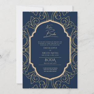Nuestra Boda GOLD Frame Spanish Wedding INVITE