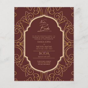 Nuestra Boda GOLD Frame Spanish Wedding INVITE