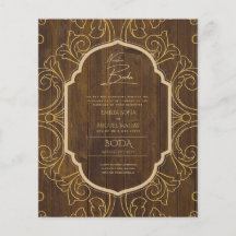 Nuestra Boda GOLD Frame Spanish Wedding INVITE