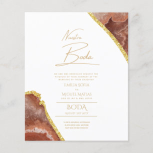 Nuestra Boda Gold Text AGATE Wedding INVITE